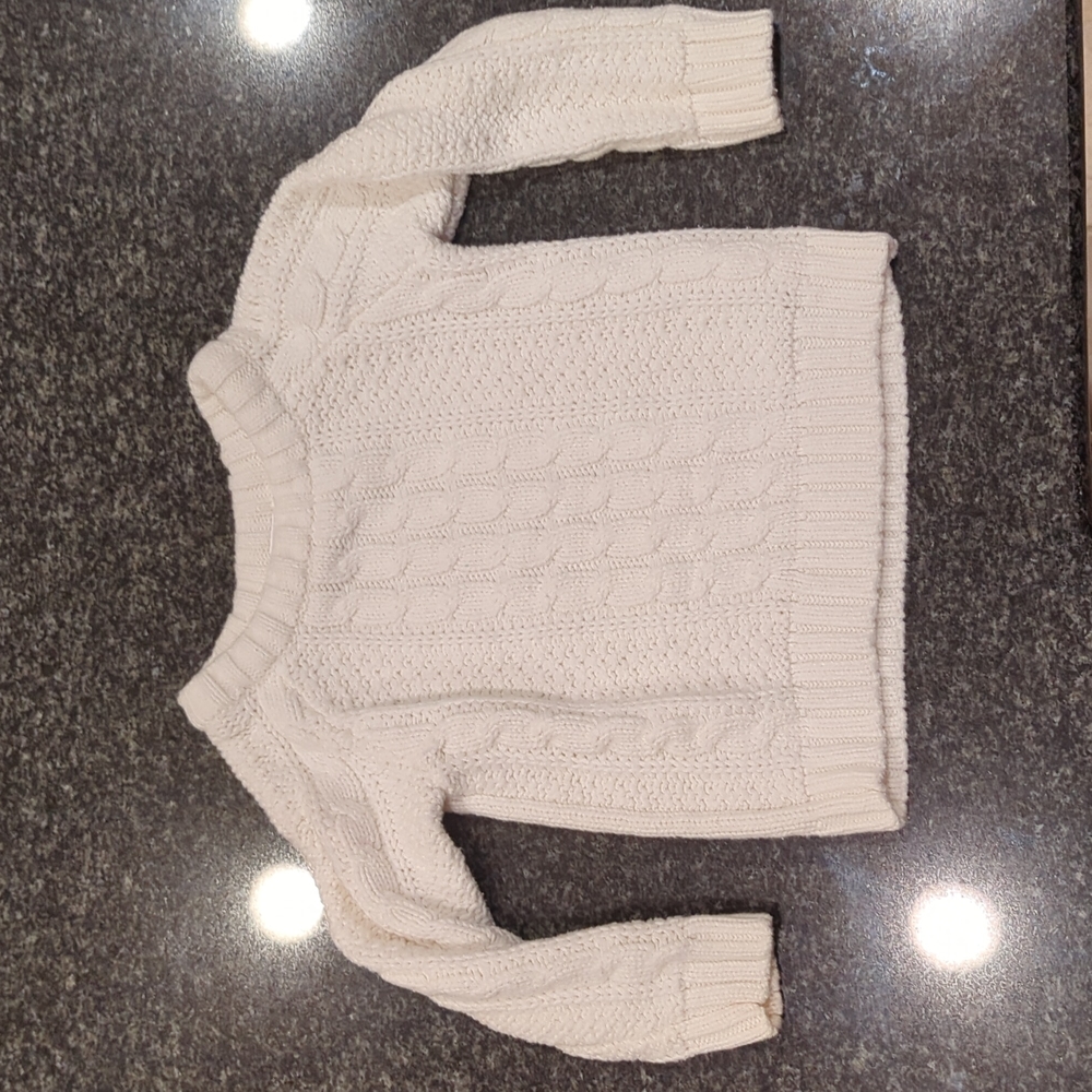 Carters White Cableknit Sweater, Size 2T